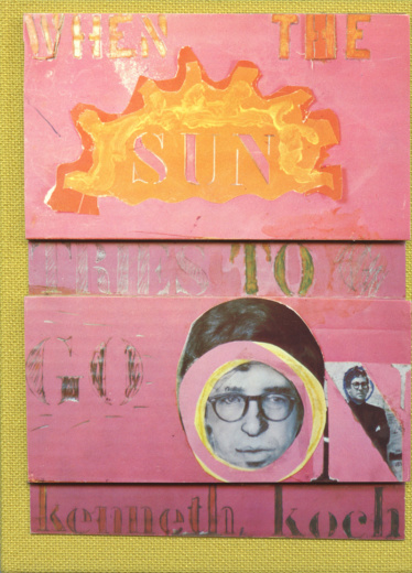 Kenneth Koch, When the Sun Tries to Go On (1969). Cover by Larry Rivers. 