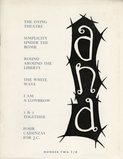 And 2 [1961], edited by John Rowan and Bob Cobbing in England. Cover by Dan Carter.