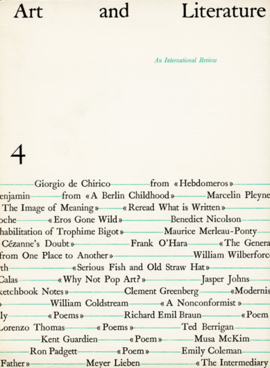 Art and Literature 4 (Spring 1965). 