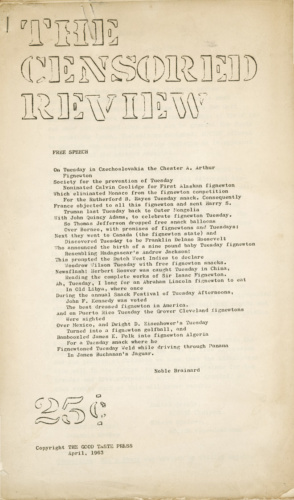 The Censored Review (1963).