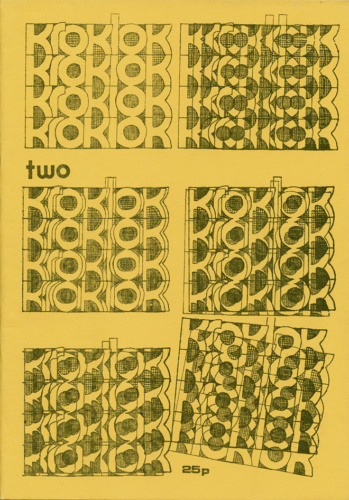 Kroklok 2 (September 1971). The cover is a collaboration between Peter Mayer and Bob Cobbing.