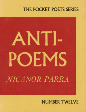 City Lights book. Nicanor Parra, Anti-Poems (1960). Pocket Poets Series, No. 12.