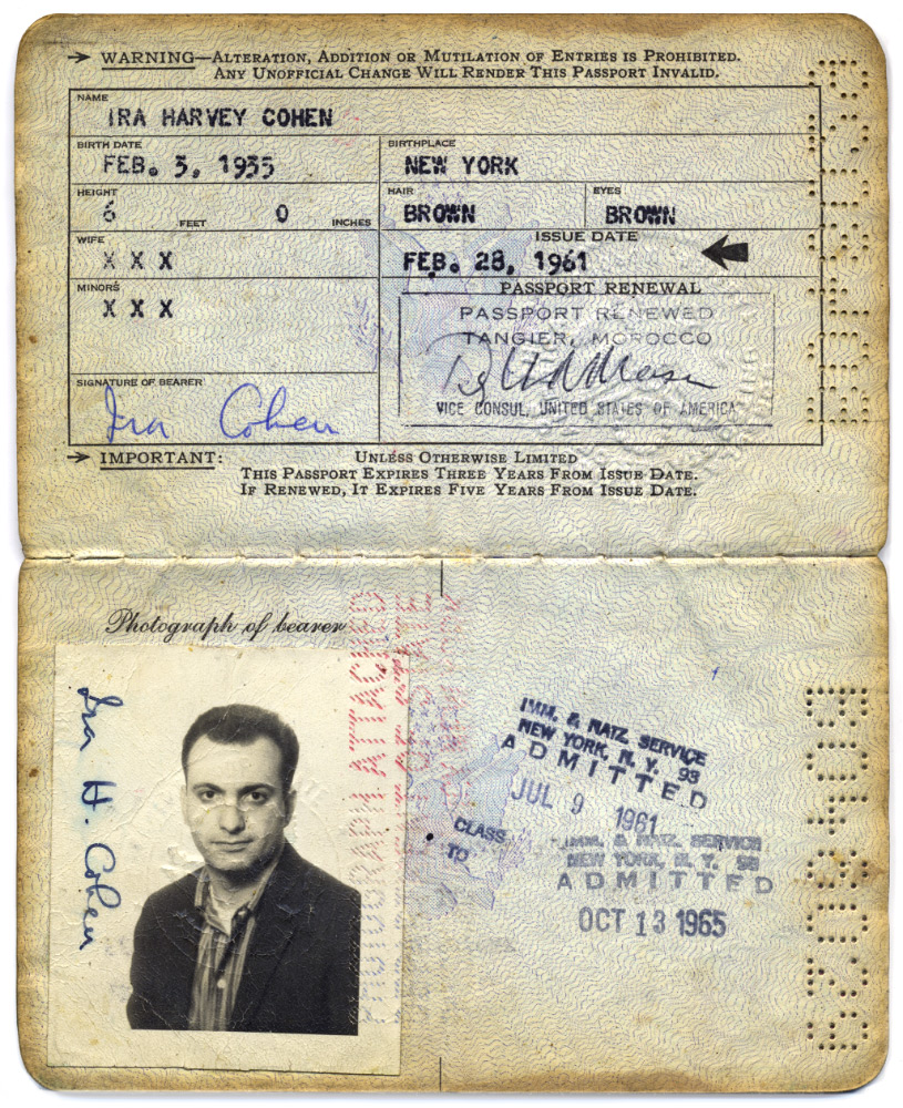 Ira Cohen’s passport