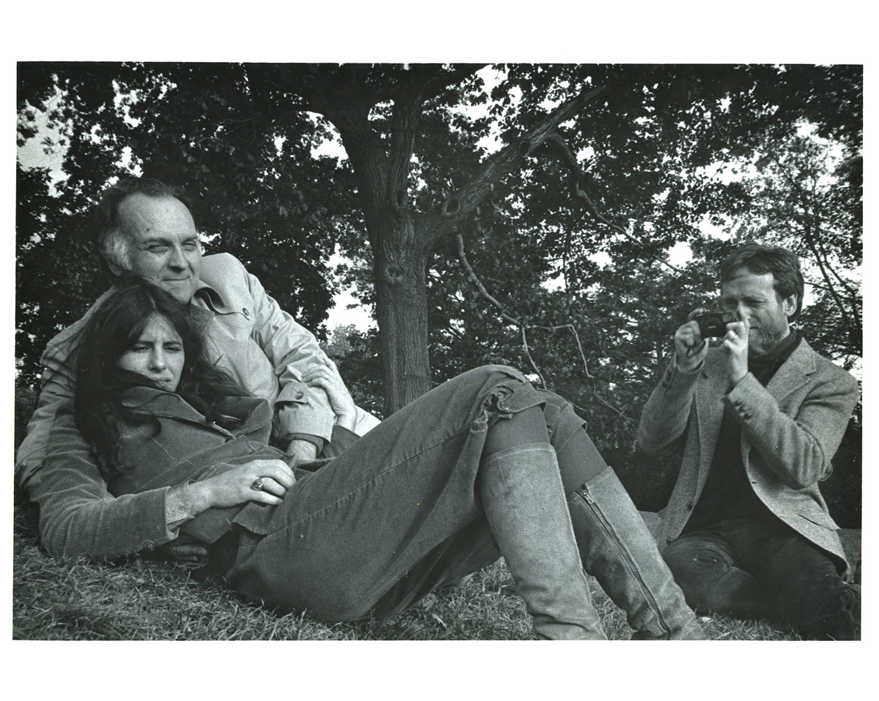 Susan Quasha and Robert Duncan being photographed by George Quasha at Olana, Frederic Church’s estate in Hudson, N.Y., ca. 1984. Photograph by Don Byrd. From the Don Byrd Archive located at TK.