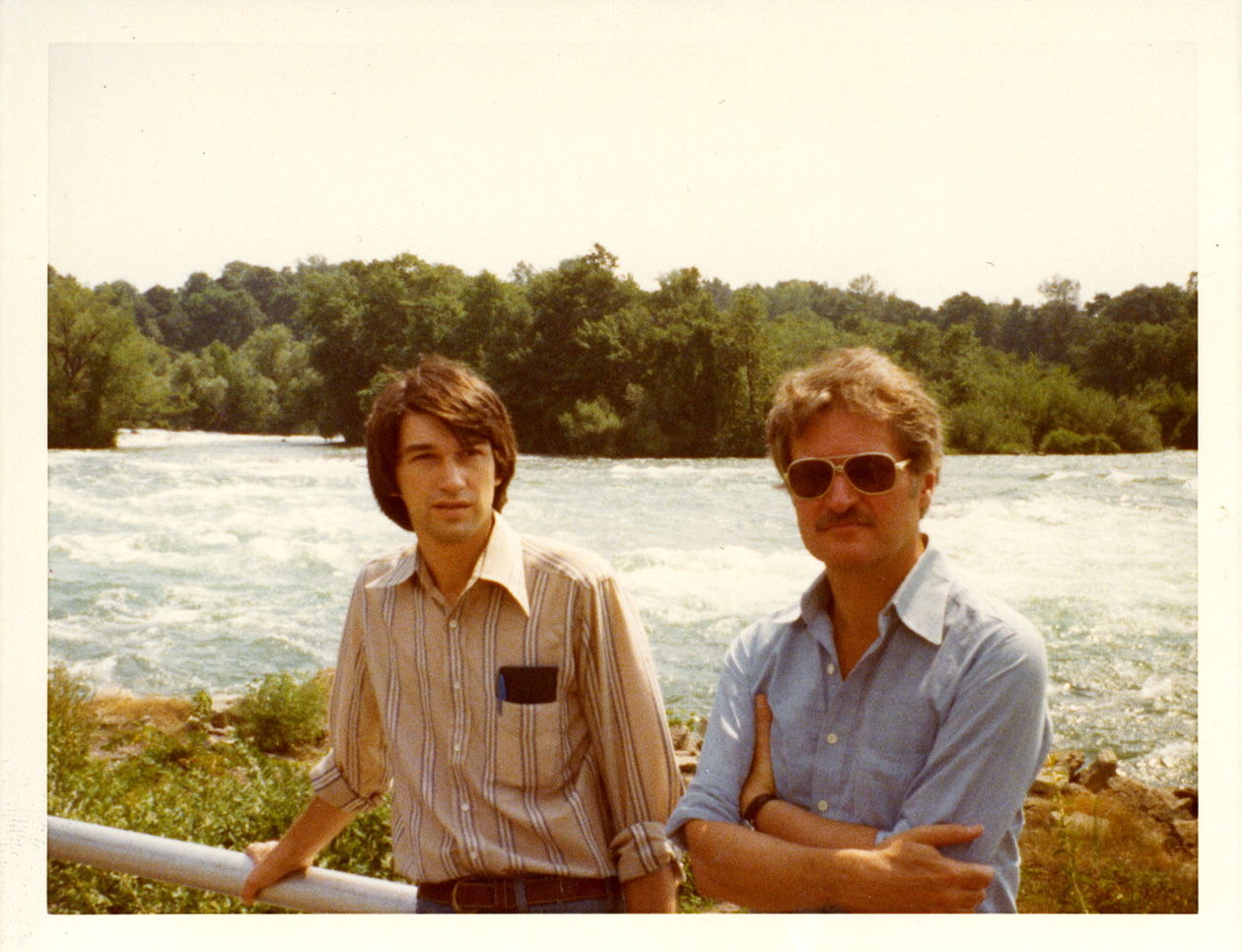   Douglas and John Ashbery during a trip to Niagara Falls, 1975. Snapshot taken during a trip to Niagara Falls with Douglas, Tom Smith and John Ashbery.